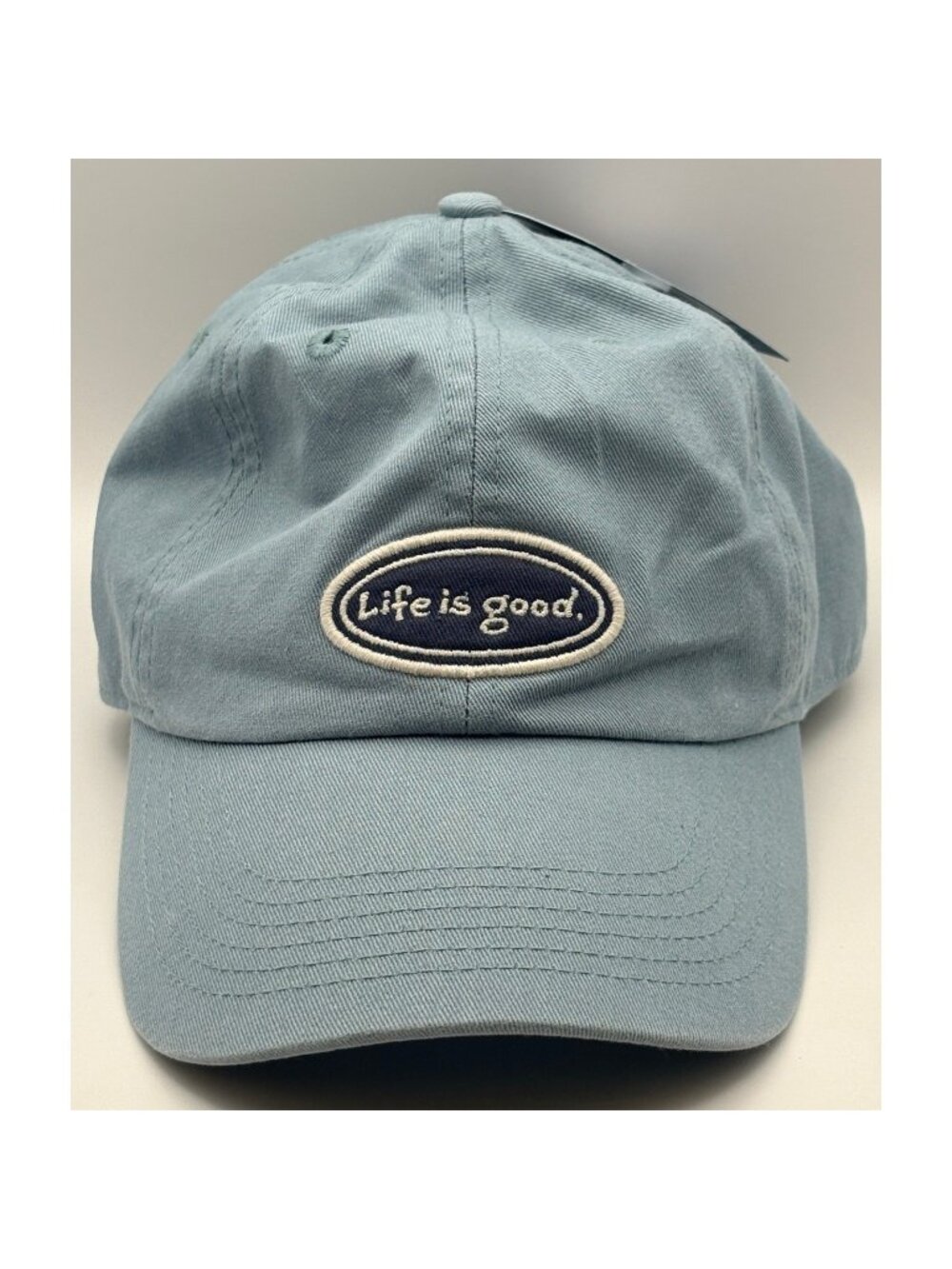Life is Good Chill Cap Smoky Blue Vintage Oval Logo Cotton Adjustable Hat NWT